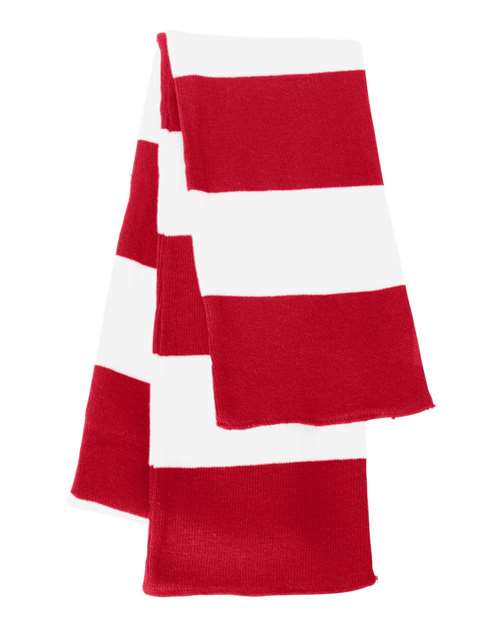 Rugby-Striped Knit Scarf-