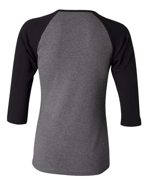 Women’s 1X1 Baby Rib Raglan Three-Quarter Sleeve Tee