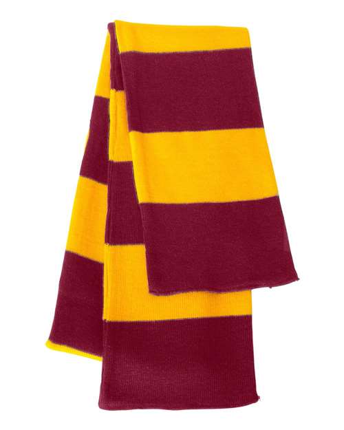 Sportsman Rugby-Striped Knit Scarf SP02