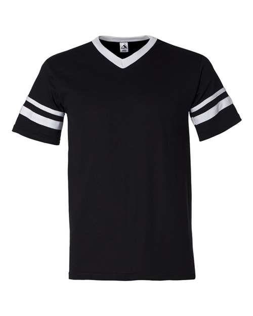 Augusta Sportswear V-Neck Jersey with Striped Sleeves 360