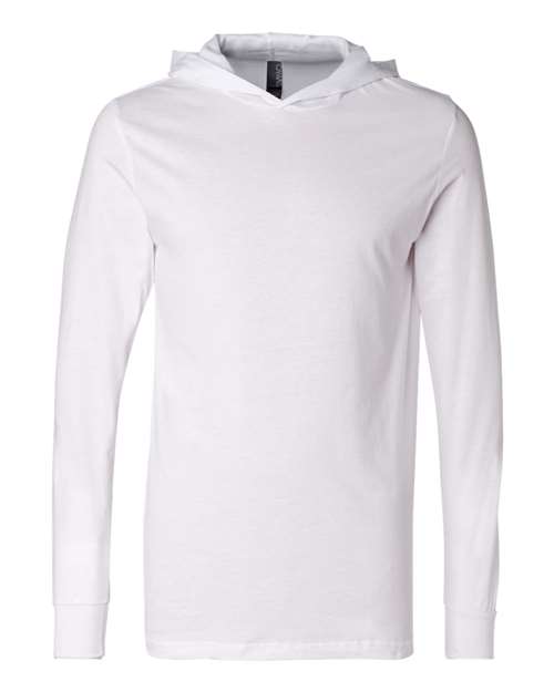 Jersey Hooded Long Sleeve Tee-BELLA &#43; CANVAS