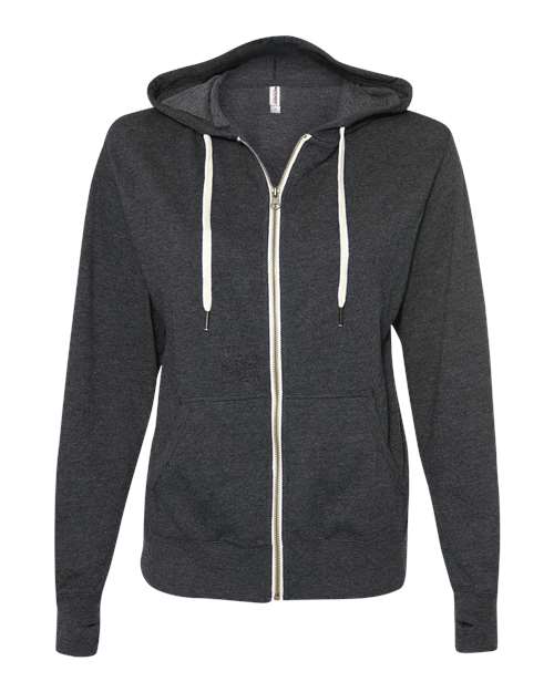 Heathered French Terry Full-Zip Hooded Sweatshirt-Independent Trading Co&#46;