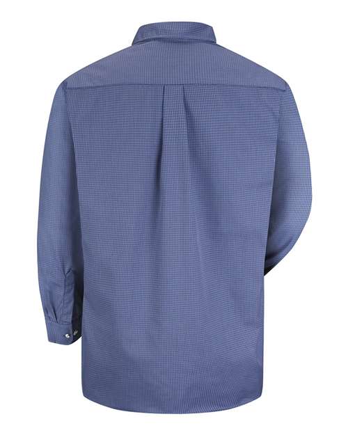 Men's Mini-Plaid Uniform Long Sleeve Shirt – Back