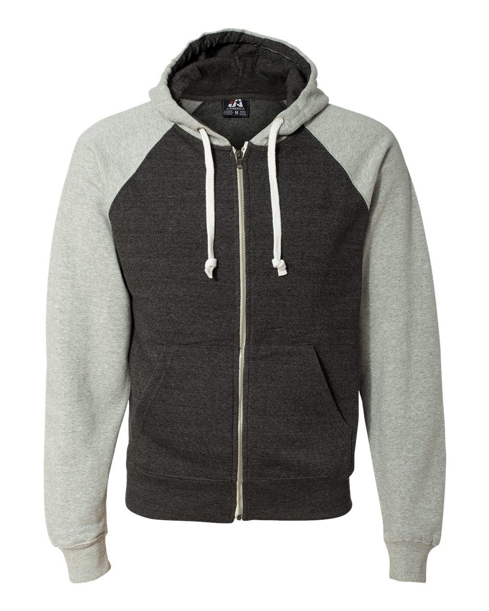 Triblend Raglan Full-Zip Hooded Sweatshirt-