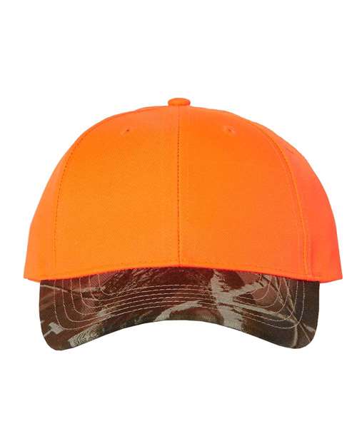 Solid Crown with Camo Visor Cap-
