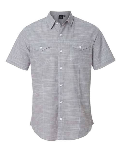 Textured Solid Short Sleeve Shirt-Burnside
