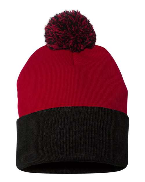 12" Pom-Pom Cuffed Beanie