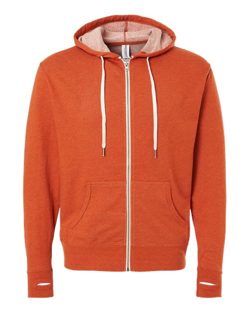 Unisex Heathered French Terry Full-Zip Hooded Sweatshirt-Independent Trading Co&#46;
