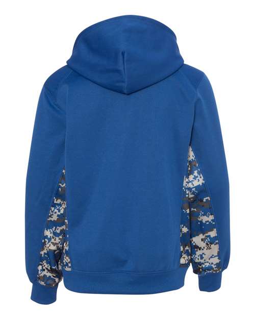 Youth Digital Camo Colorblock Performance Fleece Hooded Sweatshirt