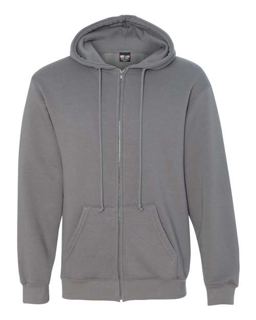 USA-Made Full-Zip Hooded Sweatshirt-Bayside