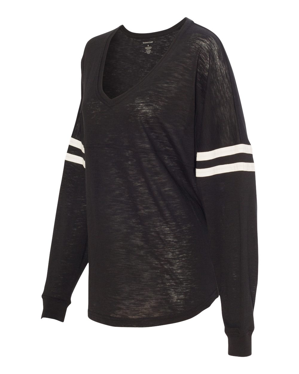 Varsitee Sleeve Slub Boxercraft - V-Neck T-Shirt T17 Women\'s Jersey Long