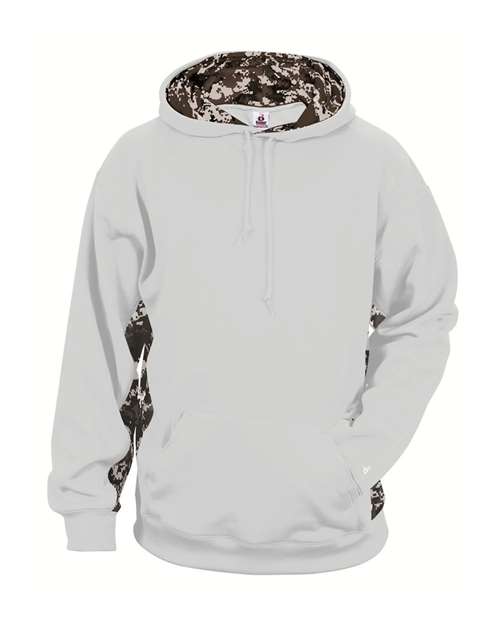 Youth Digital Camo Colorblock Performance Fleece Hooded Sweatshirt-Badger