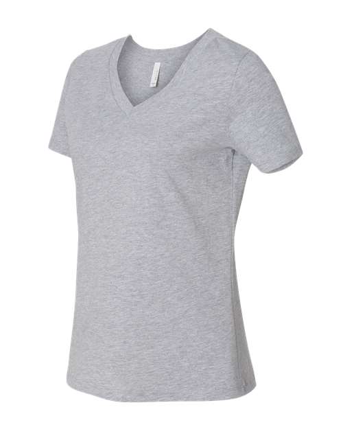 Women's Relaxed Heather CVC V-Neck Tee – Detail