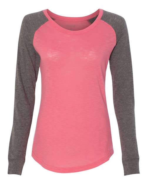 Boxercraft Women’s Preppy Patch Slub Long Sleeve T-Shirt T66