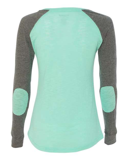 Women’s Preppy Patch Slub Long Sleeve T-Shirt