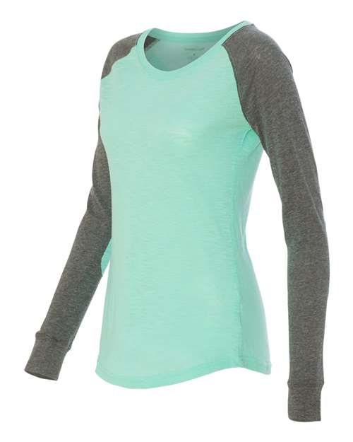 Women’s Preppy Patch Slub Long Sleeve T-Shirt