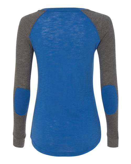 Women’s Preppy Patch Slub Long Sleeve T-Shirt