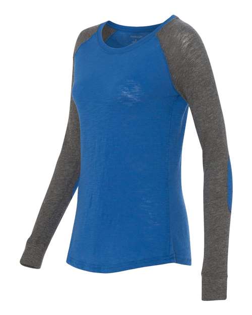 Women’s Preppy Patch Slub Long Sleeve T-Shirt