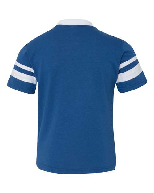 Youth V-Neck Jersey with Striped Sleeves