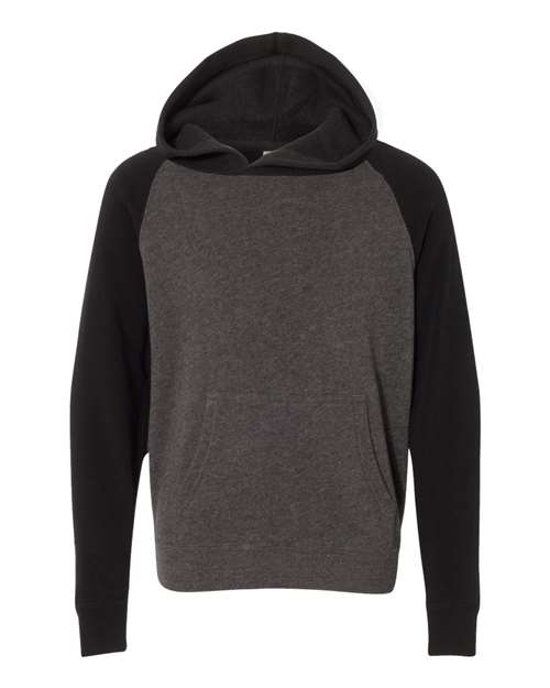 Youth Lightweight Special Blend Raglan Hooded Sweatshirt-Independent Trading Co&#46;