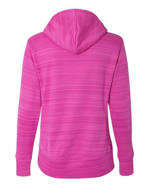 Women's Odyssey Striped Performance Fleece Lapover Hooded Sweatshirt – Back