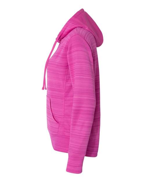 Women's Odyssey Striped Performance Fleece Lapover Hooded Sweatshirt – Detail