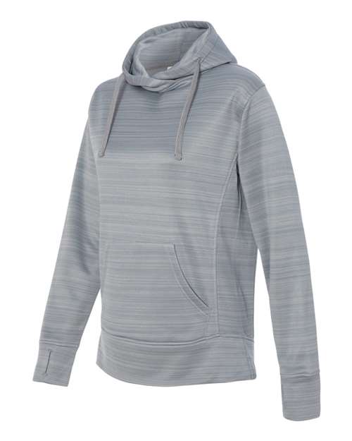 Women's Odyssey Striped Performance Fleece Lapover Hooded Sweatshirt
