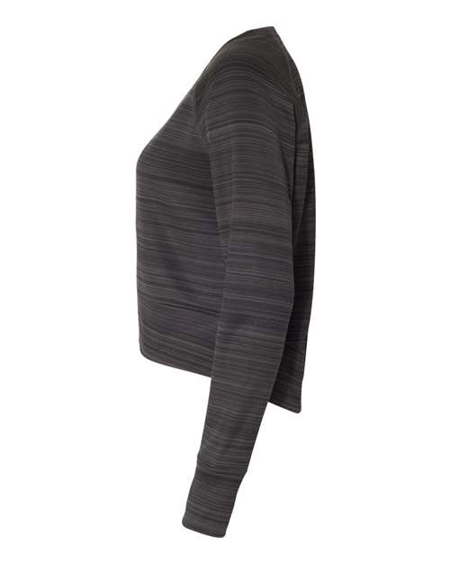 Women's Odyssey Striped Performance Fleece Hi-Low Crewneck Sweatshirt