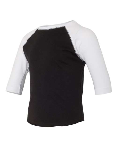 Toddler Baseball Fine Jersey Three-Quarter Sleeve Tee – Side