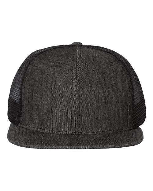 Flat Bill Six-Panel Trucker Cap-Mega Cap