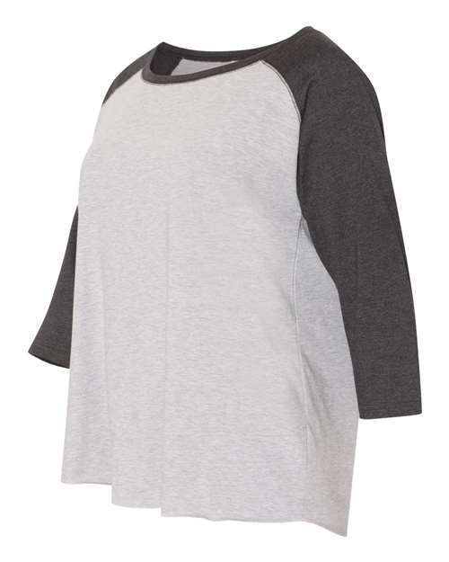 Women's Curvy Collection Baseball Three-Quarter Sleeve Tee