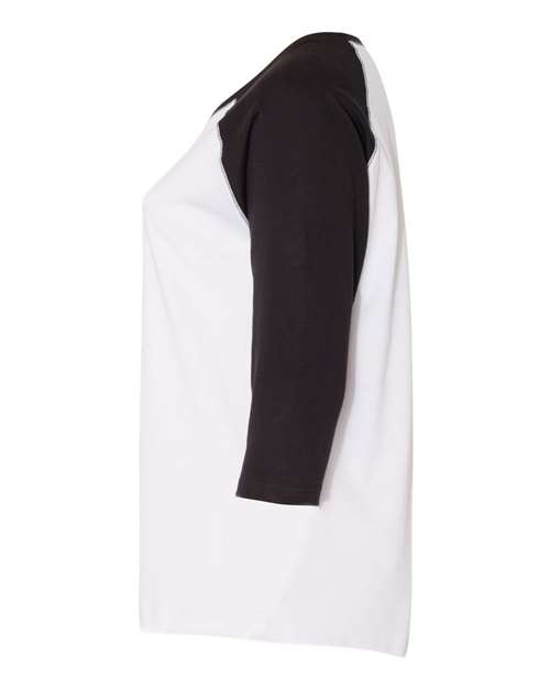 Women's Curvy Collection Baseball Three-Quarter Sleeve Tee