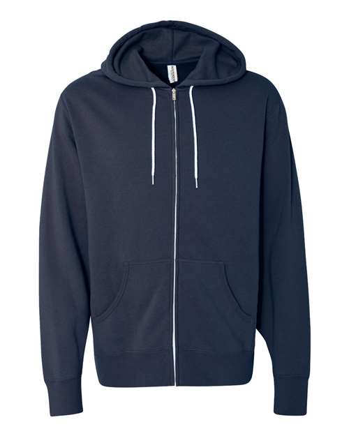 Unisex Lightweight Full&#45;Zip Hooded Sweatshirt-Independent Trading Co&#46;