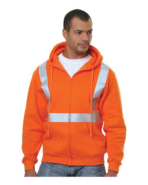 Men's USA-Made Hi-Visibility Full-Zip Hooded Sweatshirt