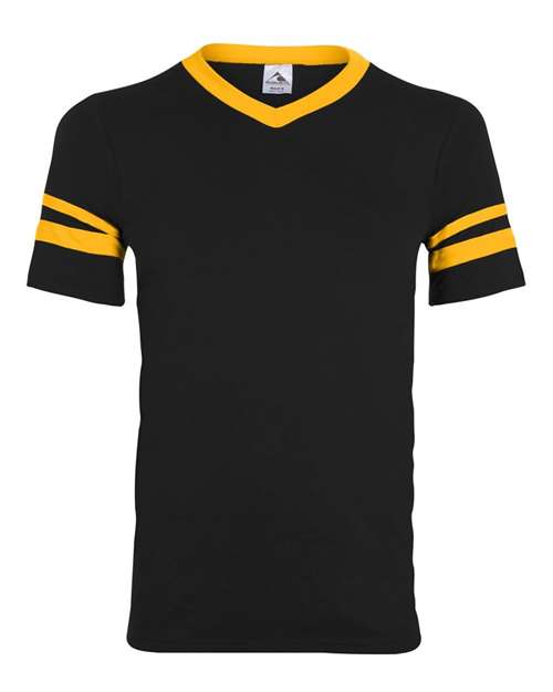 Augusta Sportswear V-Neck Jersey with Striped Sleeves 360