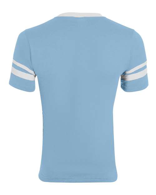 Youth V-Neck Jersey with Striped Sleeves