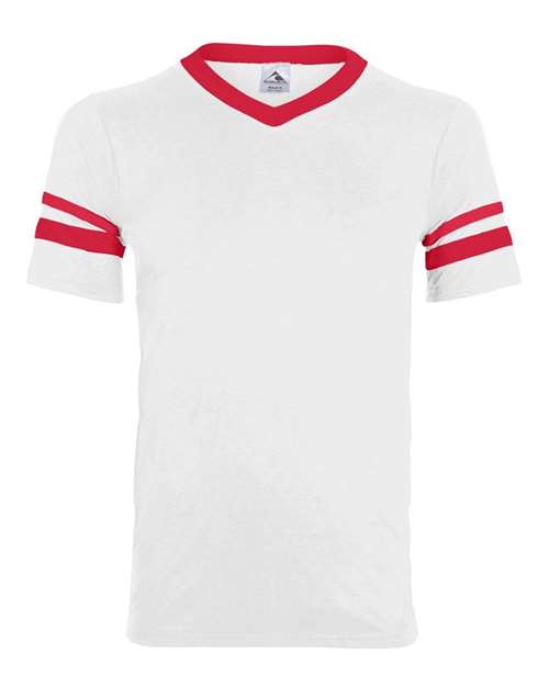 Augusta Sportswear Youth V-Neck Jersey with Striped Sleeves 361