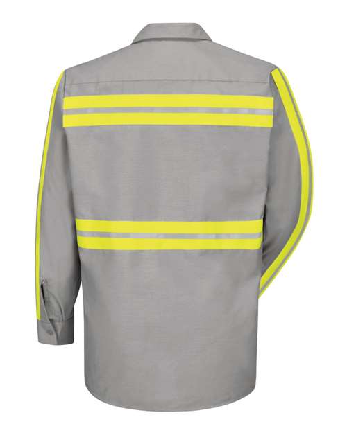 Men's Industrial Enhanced-Visibility Long Sleeve Work Shirt