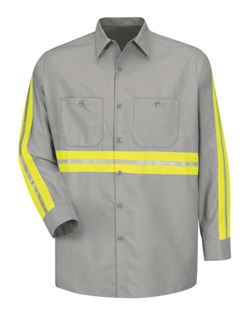Men's Industrial Enhanced-Visibility Long Sleeve Work Shirt