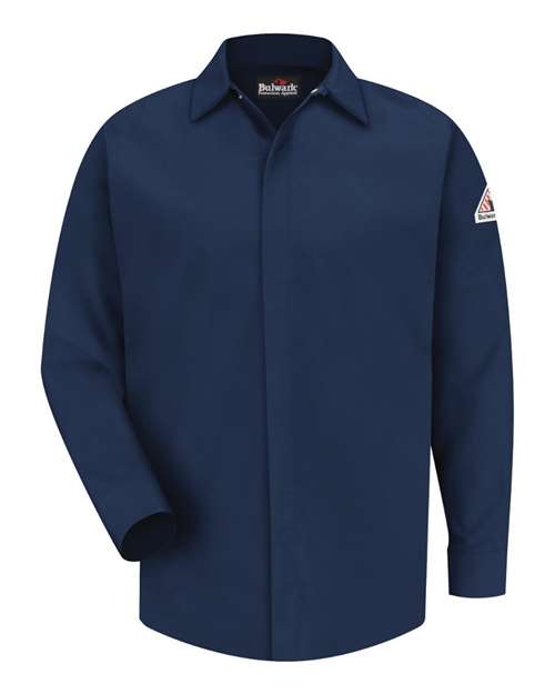 Men's Concealed-Gripper Pocketless Work Shirt
