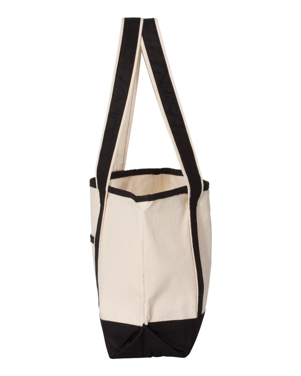 Q-tees Q125800 20L Small Deluxe Tote - Natural/ Navy - One Size