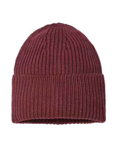 Sustainable Chunky Rib Cuffed Beanie-Atlantis Headwear
