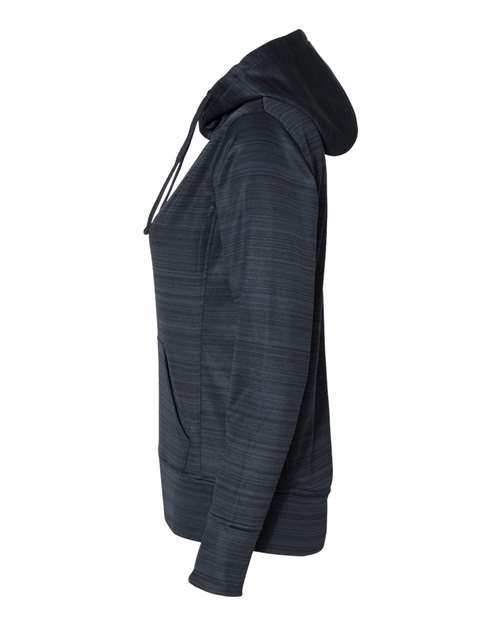 Women's Odyssey Striped Performance Fleece Lapover Hooded Sweatshirt