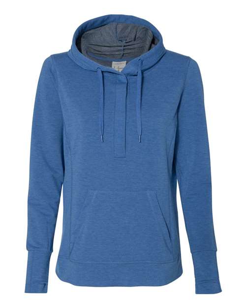 J. America Women’s Omega Stretch Snap-Placket Hooded Sweatshirt 8431