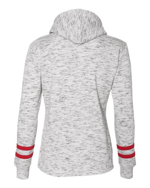 Women’s Mélange Fleece Striped-Sleeve Hooded Sweatshirt