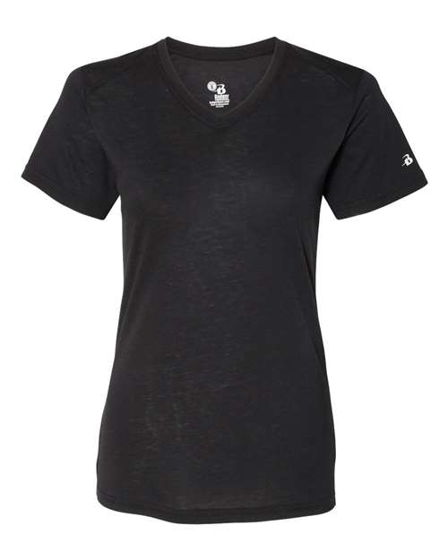 Badger Women’s Triblend Performance V-Neck T-Shirt 4962
