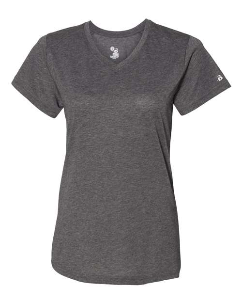 Badger Women’s Triblend Performance V-Neck T-Shirt 4962