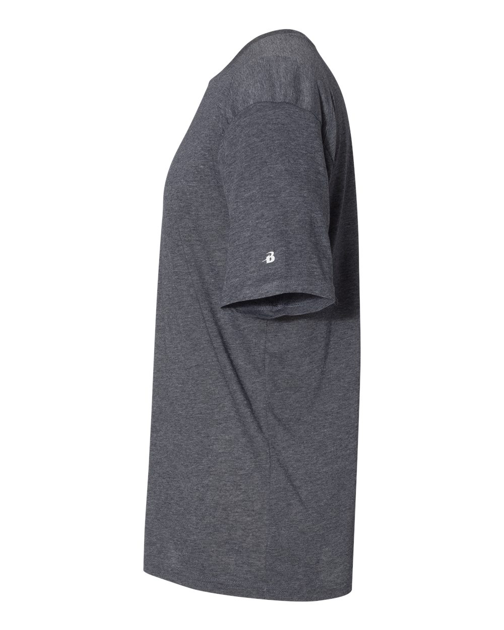 Men's Triblend Performance T-Shirt in Navy Heather — Left sleeve