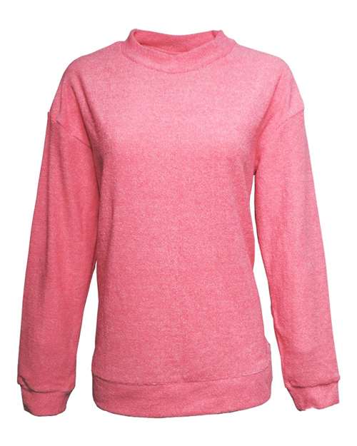 Women&#39;s Weekend Terry Mock Neck Pullover-J&#46; America