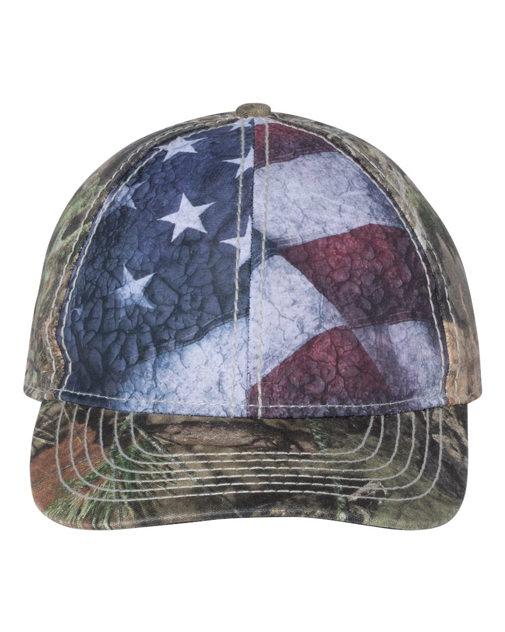 Camo with Flag Sublimated Front Panels Cap-Outdoor Cap